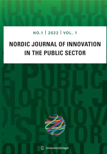 Grønt omslag med tekst «Nordic Journal of Innovation in the Public Sector», nummer og logo.